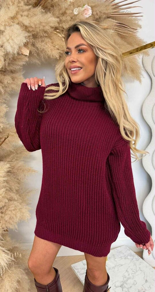 BASIC BESTSELLER KOL LONG SWEAT BORDEAUX