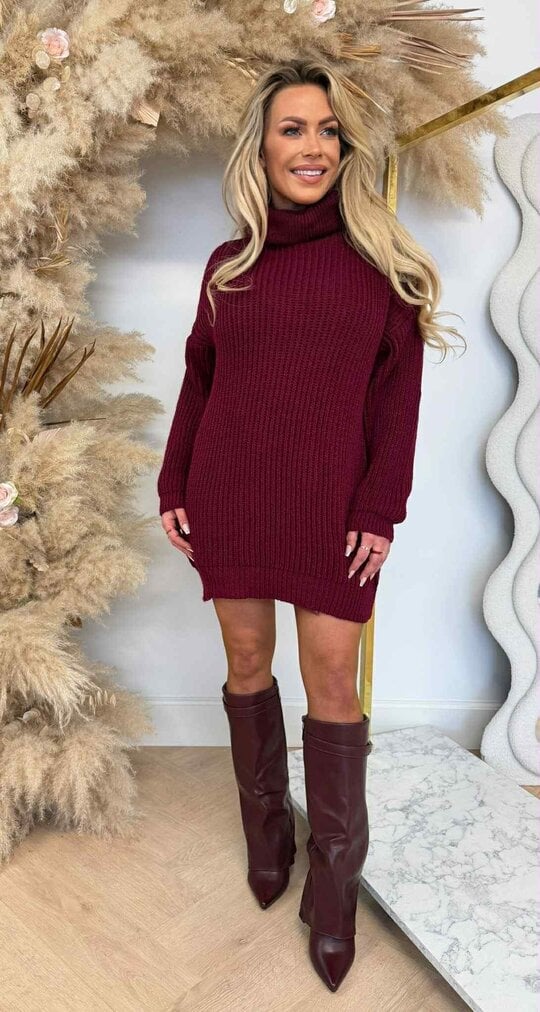 BASIC BESTSELLER KOL LONG SWEAT BORDEAUX