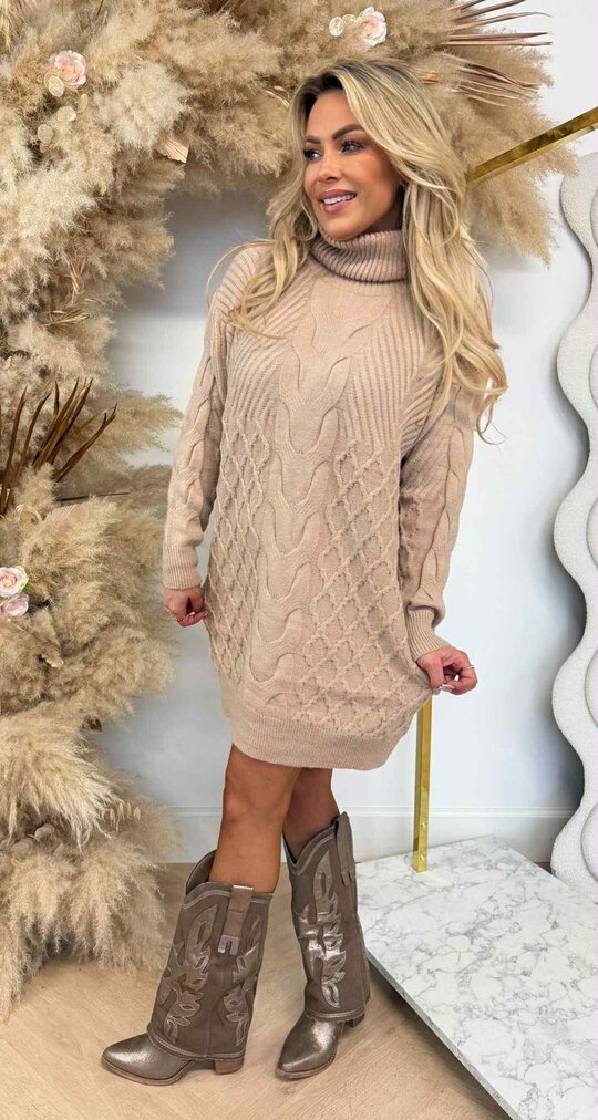 KABLE KOL DRESS 383798 TAUPE