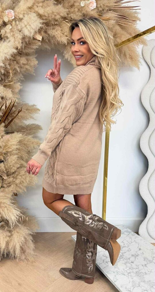 KABLE KOL DRESS 383798 TAUPE