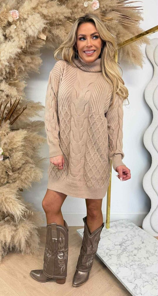 KABLE KOL DRESS 383798 TAUPE
