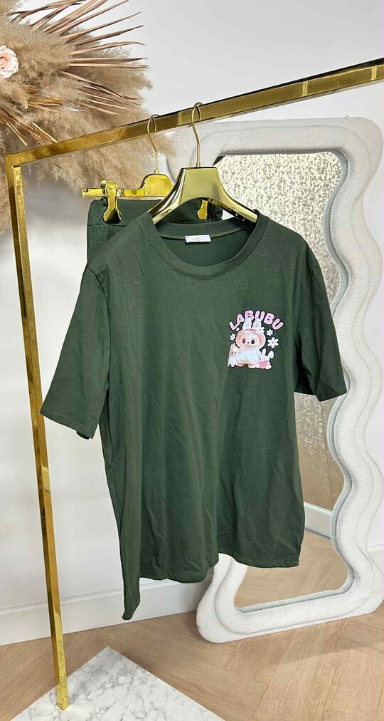 INSPIRED LABUBU BIKER SET ARMYGREEN