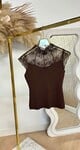 LACE TOP 9092 CHOCO