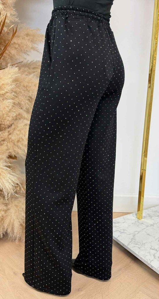 ALL OVER SPARKLE STRAIGHT PANTS BLACK