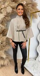 GLITTER GIRL PONCHO + BELT BEIGE