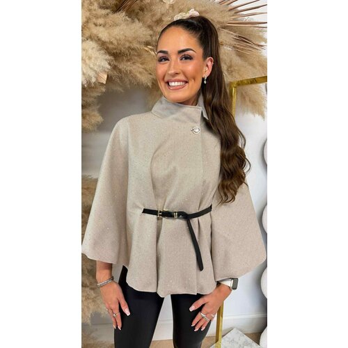 GLITTER GIRL PONCHO + BELT BEIGE GLITTER GIRL PONCHO + BELT BEIGE