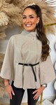 GLITTER GIRL PONCHO + BELT BEIGE