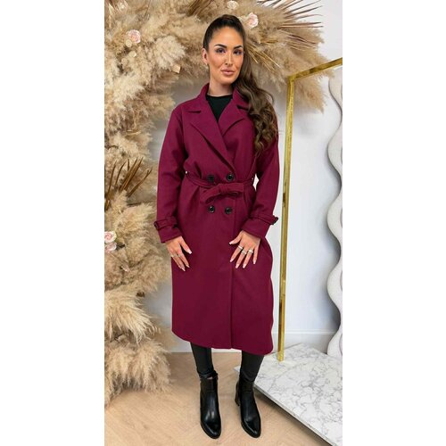 ANNA BASIC BUTTON COAT BURGUNDY ANNA BASIC BUTTON COAT BURGUNDY