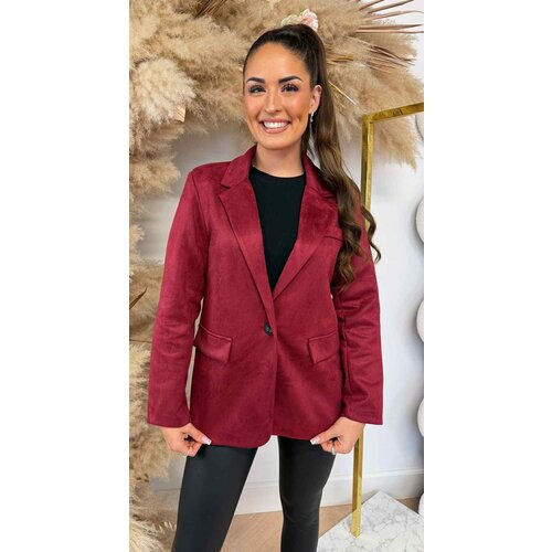 SUEDINE LOOSE FIT BLAZER WINE