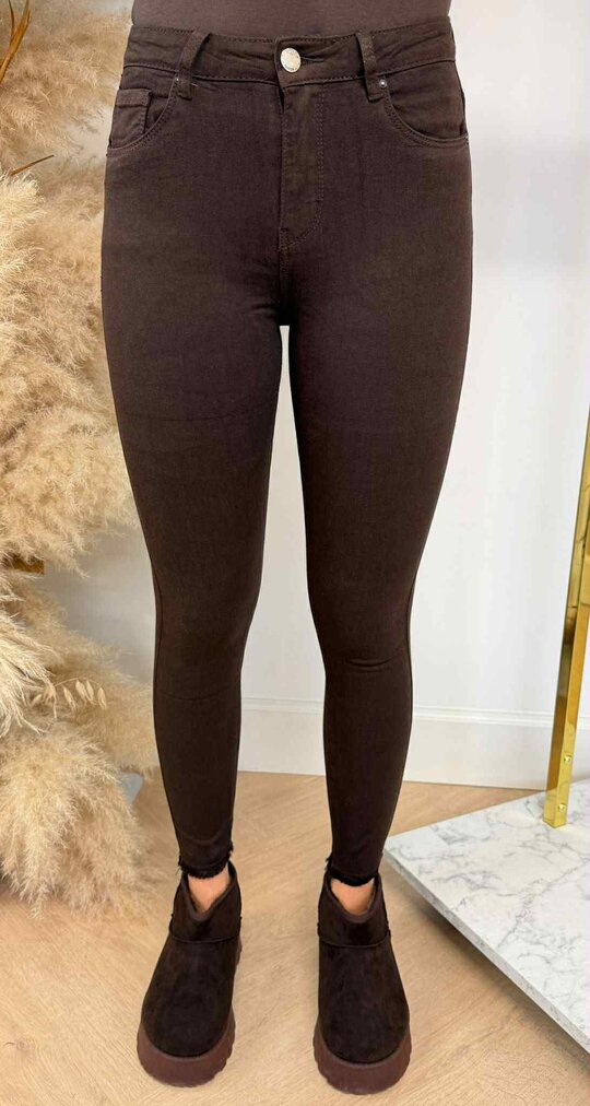 STRETCH SKINNY JEANS 795-25 CHOCO