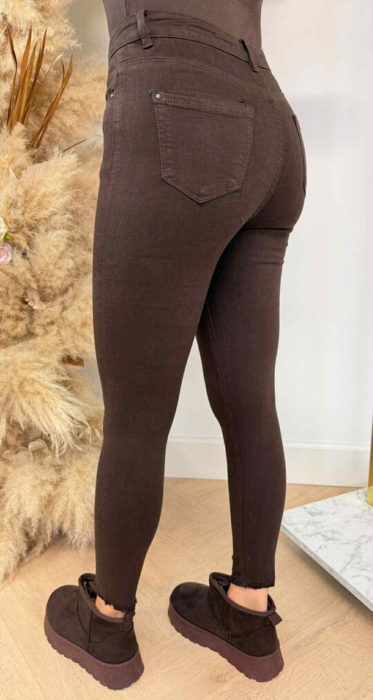 STRETCH SKINNY JEANS 795-26 CHOCO