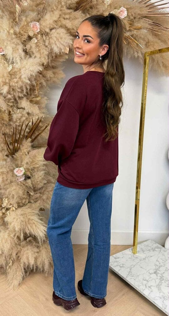 NEW YORK VIBES OVERSIZED SWEAT BURGUNDY