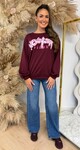 NEW YORK VIBES OVERSIZED SWEAT 801811 BURGUNDY