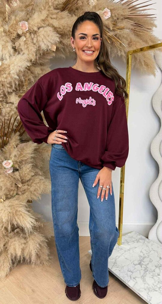 LOS ANGELES NIGHTS SWEAT 801812 BURGUNDY