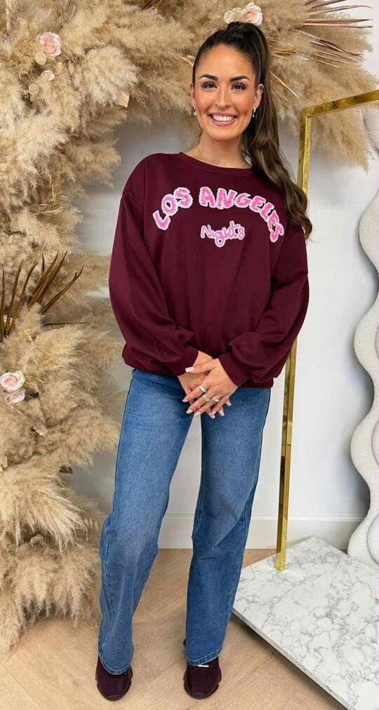 LOS ANGELES NIGHTS SWEAT 801812 BURGUNDY