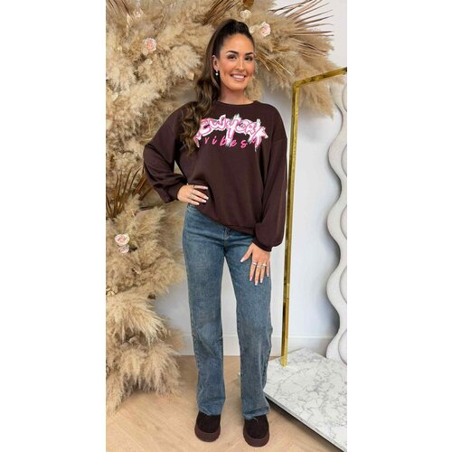 NEW YORK VIBES OVERSIZED SWEAT 801811 BROWN NEW YORK VIBES OVERSIZED SWEAT 801811 BROWN