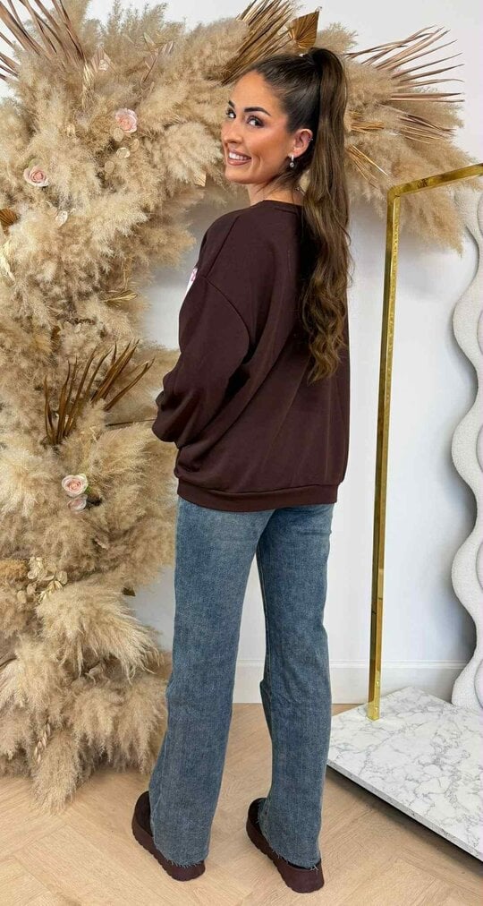 NEW YORK VIBES OVERSIZED SWEAT BROWN