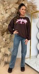NEW YORK VIBES OVERSIZED SWEAT 801811 BROWN