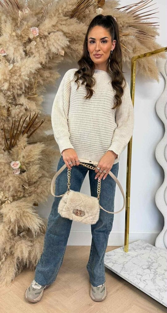 BASIC KNITTED SWEATER LIGHTBEIGE