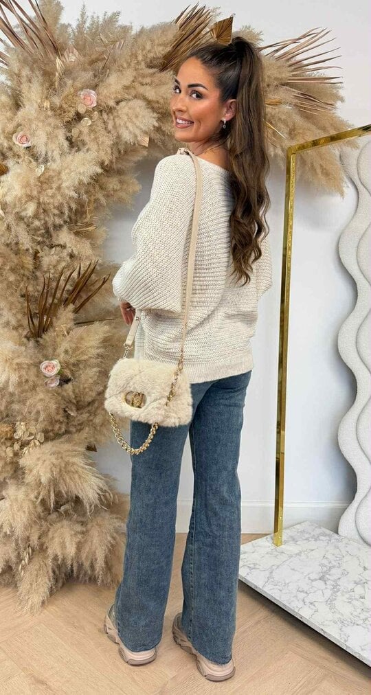 BASIC KNITTED SWEATER LIGHTBEIGE