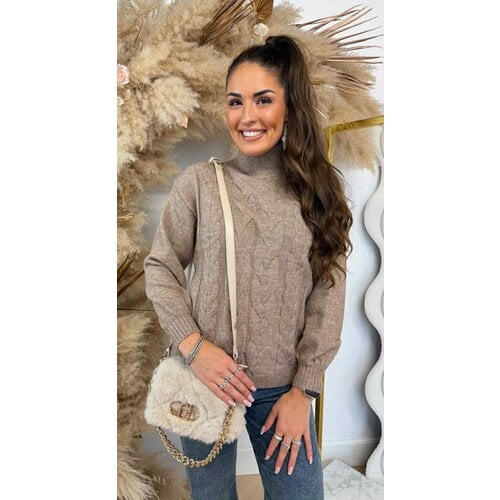 KNITTED KAYLLA SWEAT 10022 TAUPE KNITTED KAYLLA SWEAT 10022 TAUPE
