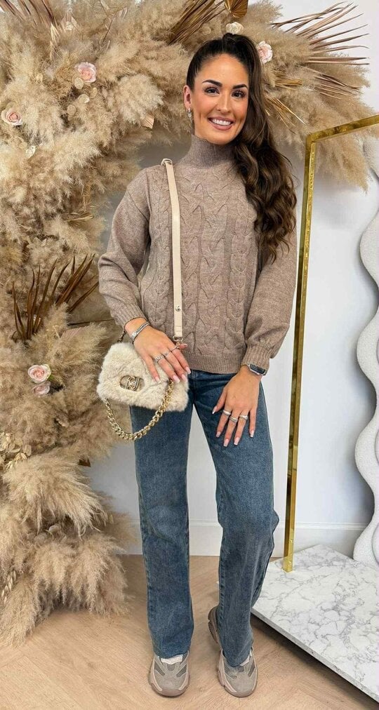 KNITTED KAYLLA SWEAT 10022 TAUPE