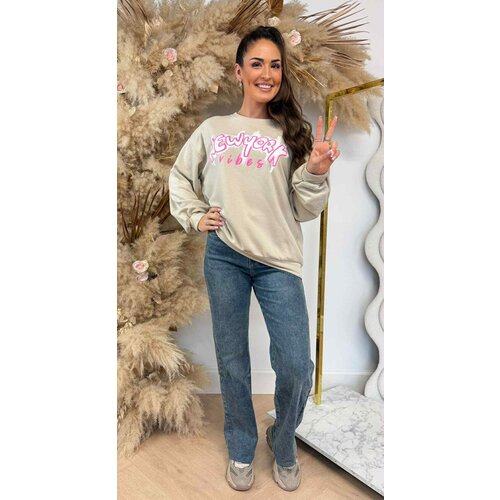 NEW YORK VIBES OVERSIZED SWEAT 801811 BEIGE NEW YORK VIBES OVERSIZED SWEAT 801811 BEIGE