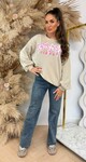 NEW YORK VIBES OVERSIZED SWEAT 801811 BEIGE