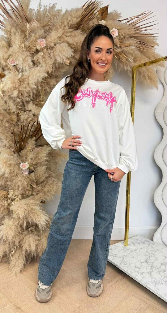 NEW YORK VIBES OVERSIZED SWEAT 801811 OFFWHITE