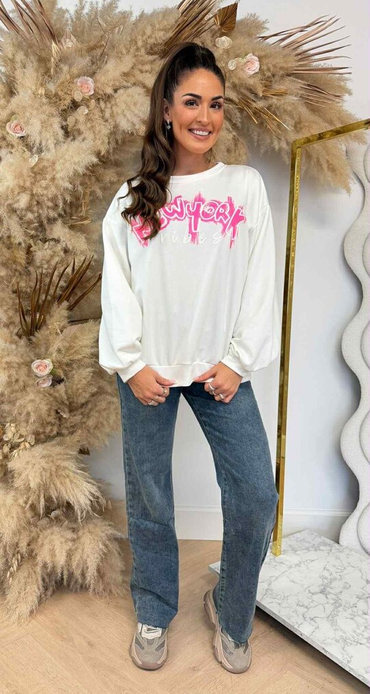 NEW YORK VIBES OVERSIZED SWEAT 801811 OFFWHITE