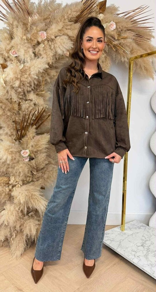 FRINGE SUEDE JACK CHOCO