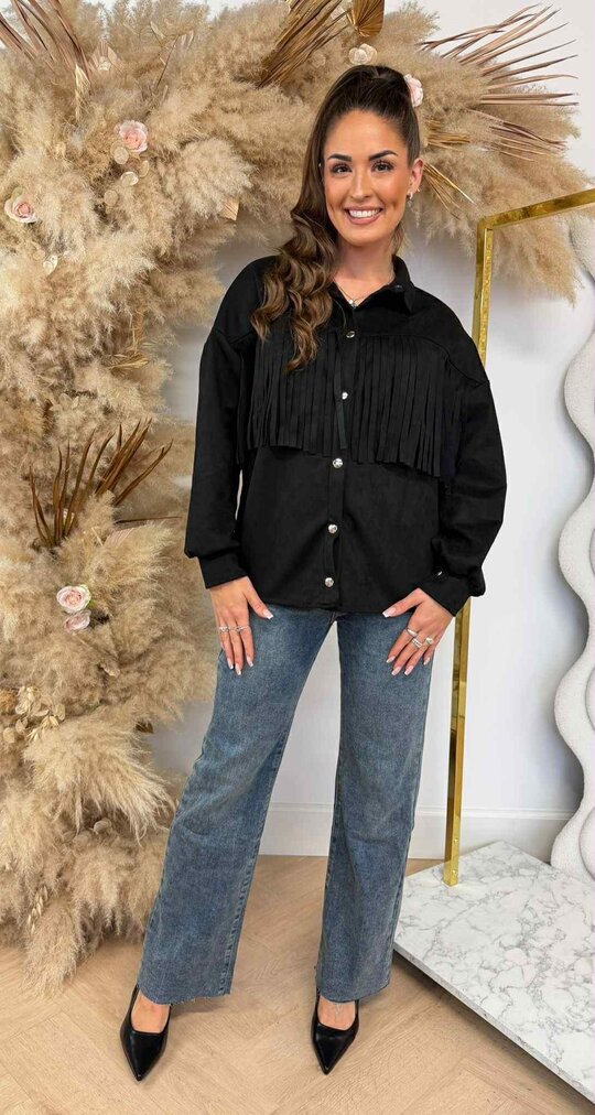 FRINGE SUEDE JACK BLACK