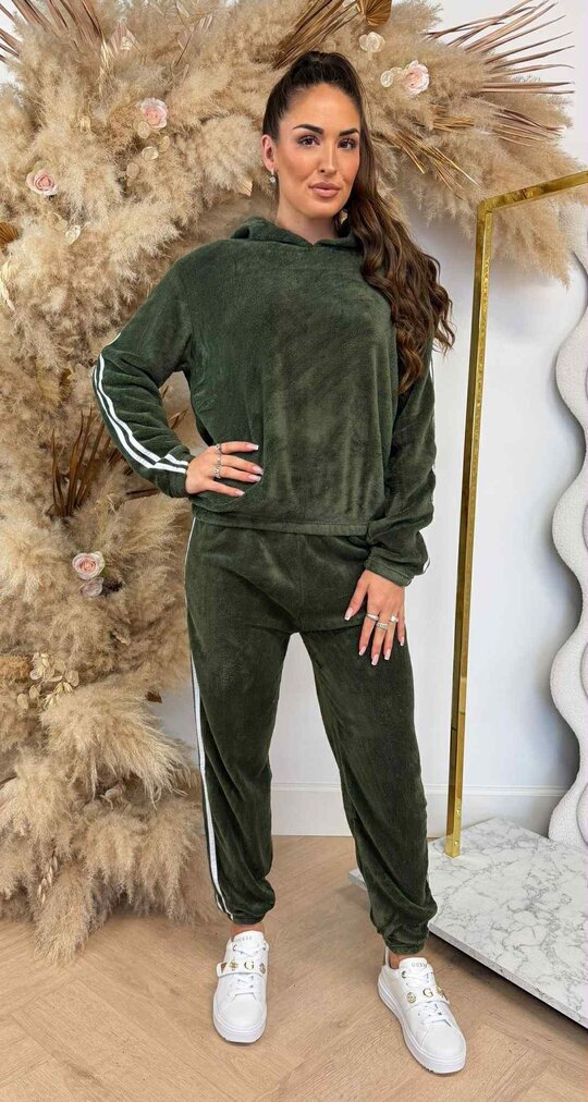 STRIPE TEDDY SET 685 ARMYGREEN