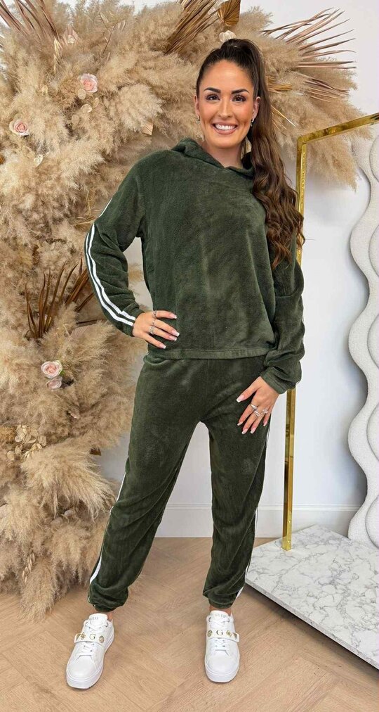 STRIPE TEDDY SET 685 ARMYGREEN