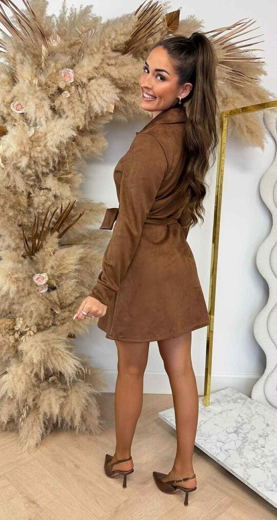 SUEDINE LUS DRESS BROWN