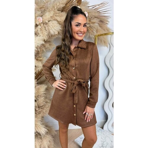 SUEDINE LUS DRESS BROWN SUEDINE LUS DRESS BROWN