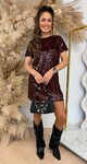 FLAWLESS PAILLET DRESS BORDEAUX
