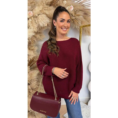 BASIC KNITTED SWEATER BURGUNDY BASIC KNITTED SWEATER BURGUNDY