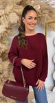 BASIC KNITTED SWEATER BURGUNDY