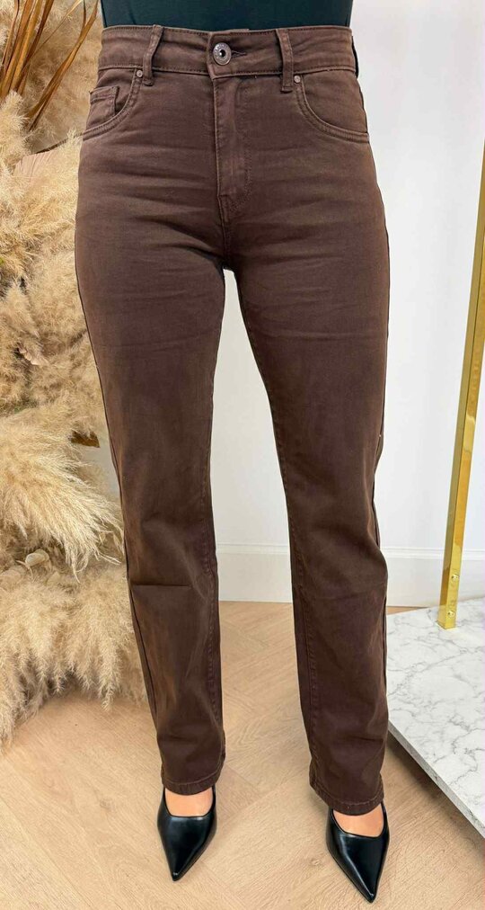 STRETCH STRAIGHT LEG JEANS K881-1-126 CHOCO
