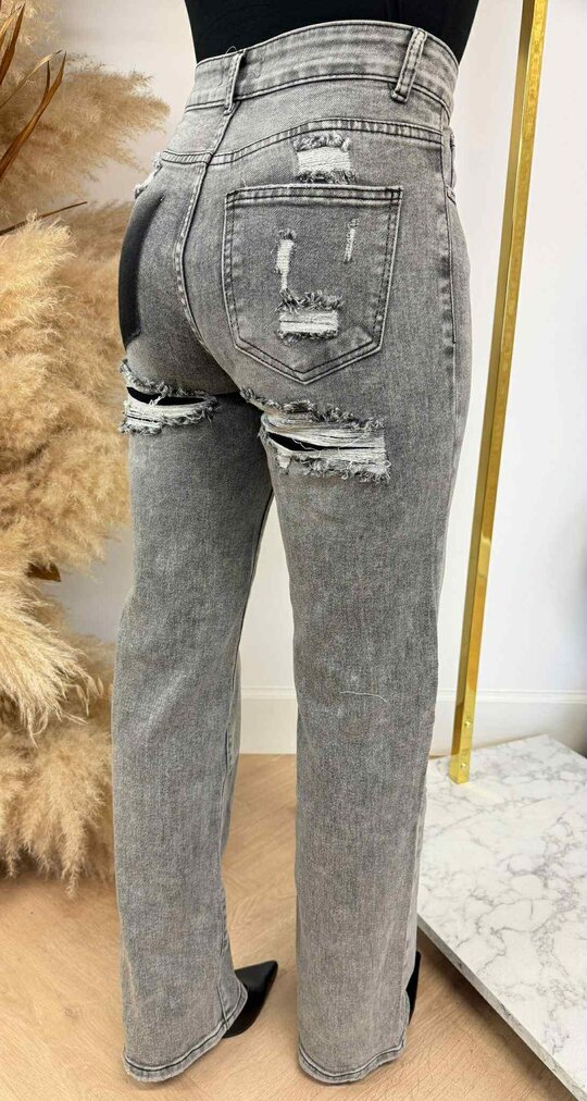 POCKET DAMAGDE JEANS G90Y GREY