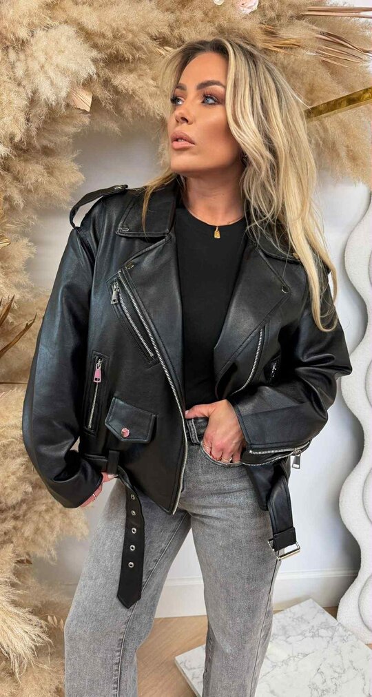 MUSTHAVE LEATHER LOOK JACKET 2169 BLACK
