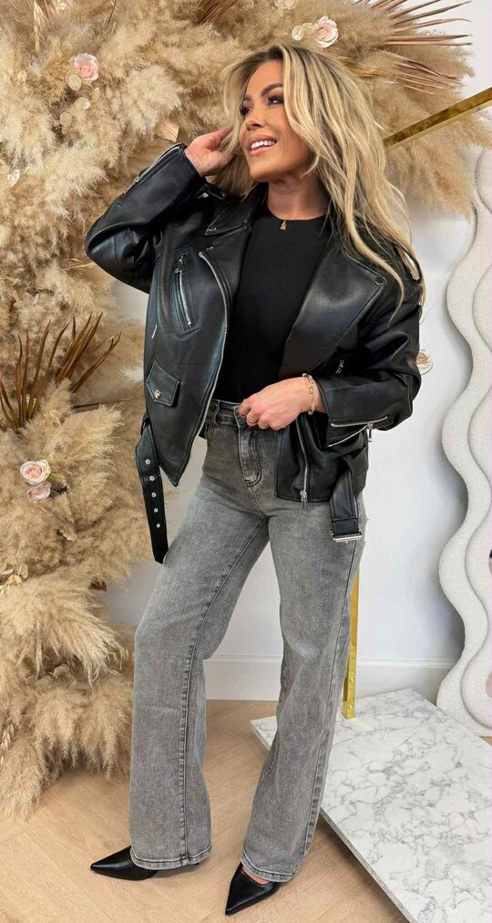 MUSTHAVE LEATHER LOOK JACKET 2169 BLACK