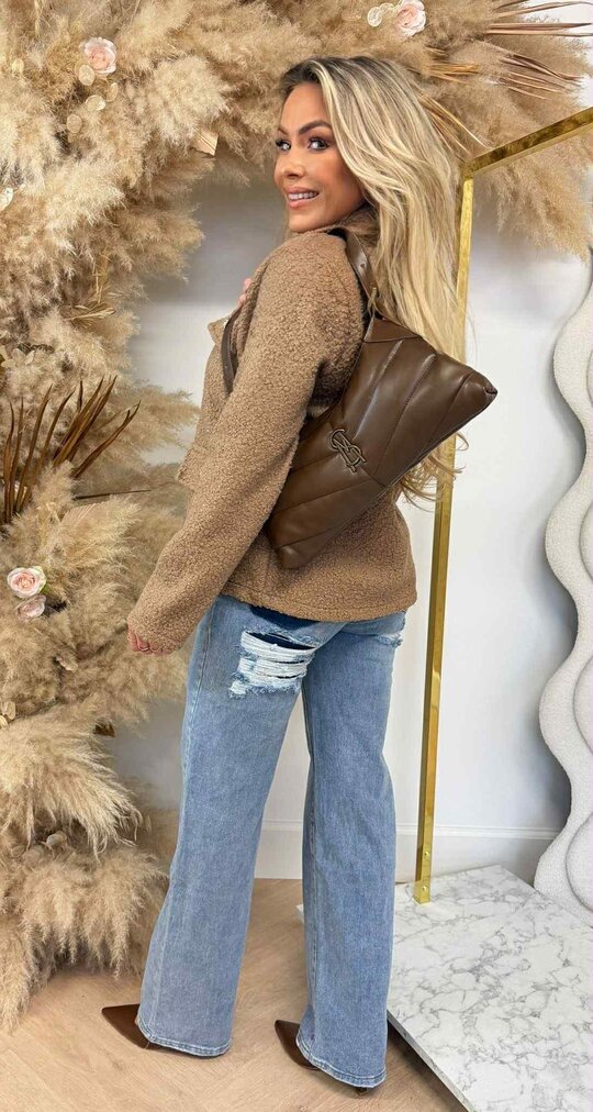 KIKI BUTTON TEDDY JACKET CAMEL