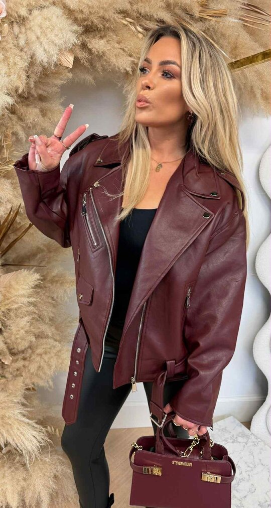 MUSTHAVE LEATHER LOOK JACKET 2169 BURGUNDY