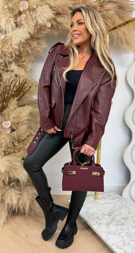 MUSTHAVE LEATHER LOOK JACKET 2169 BURGUNDY