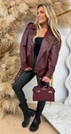 MUSTHAVE LEATHER LOOK JACKET 2169 BURGUNDY