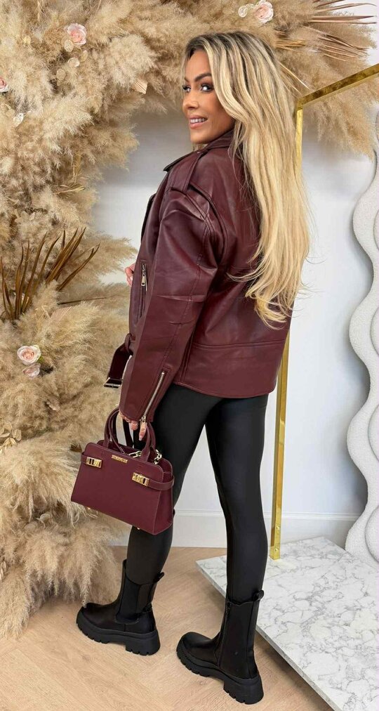 MUSTHAVE LEATHER LOOK JACKET 2169 BURGUNDY