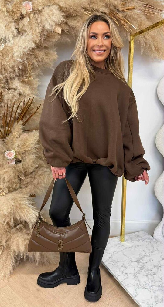 BALLON MOUW FLEECE SWEAT CHOCO
