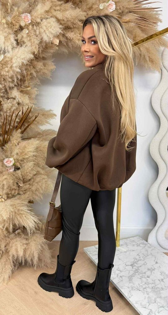 BALLON MOUW FLEECE SWEAT CHOCO